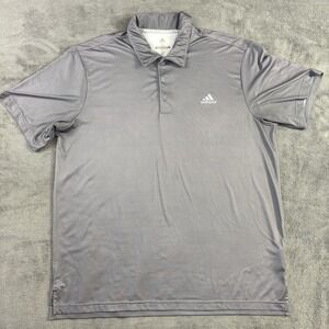 Adidas Shirt Men XL Gray Polo Short Sleeve Stretch Performance Golf Active Sport